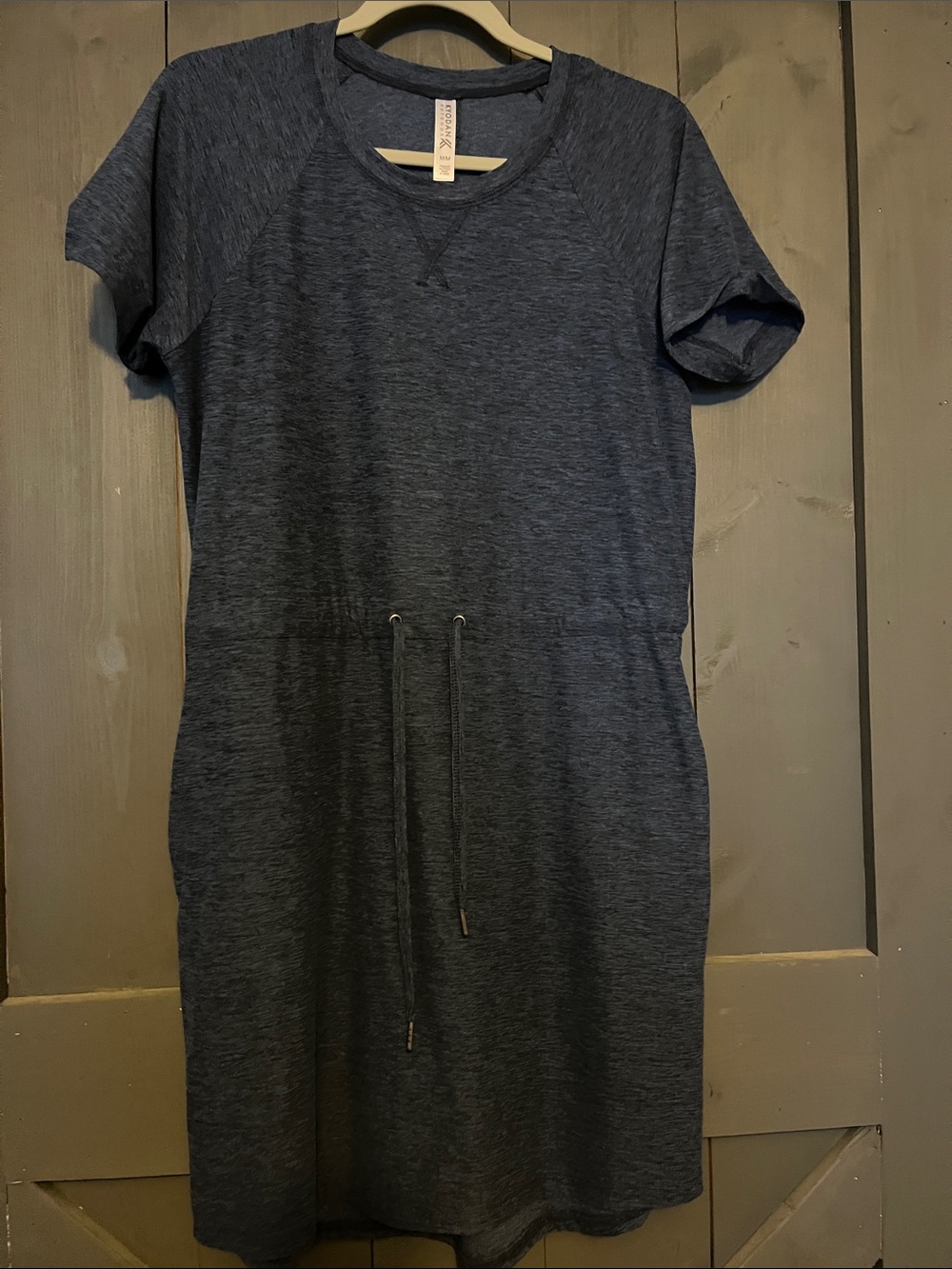 Kyodan Navy Drawstring Midi T‑Shirt Dress